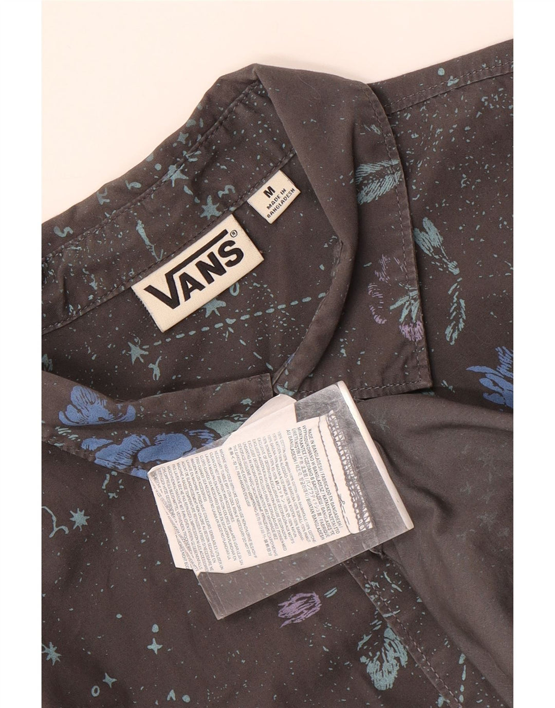 VANS Chemise à manches courtes homme gris moyen coton fleuri
