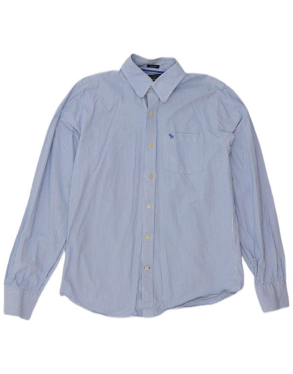 Abercrombie & Fitch Mens Muscle Shirt XL Blue Pinstripe Cotton