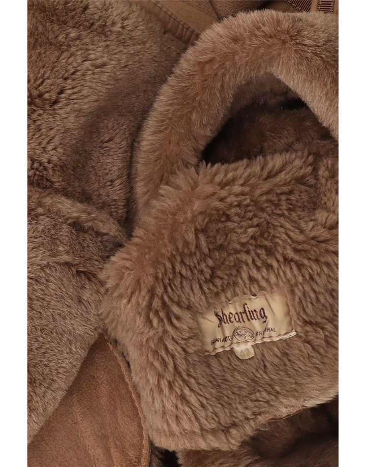 manteau en peau de mouton vintage femme EU 42 Grand Brun