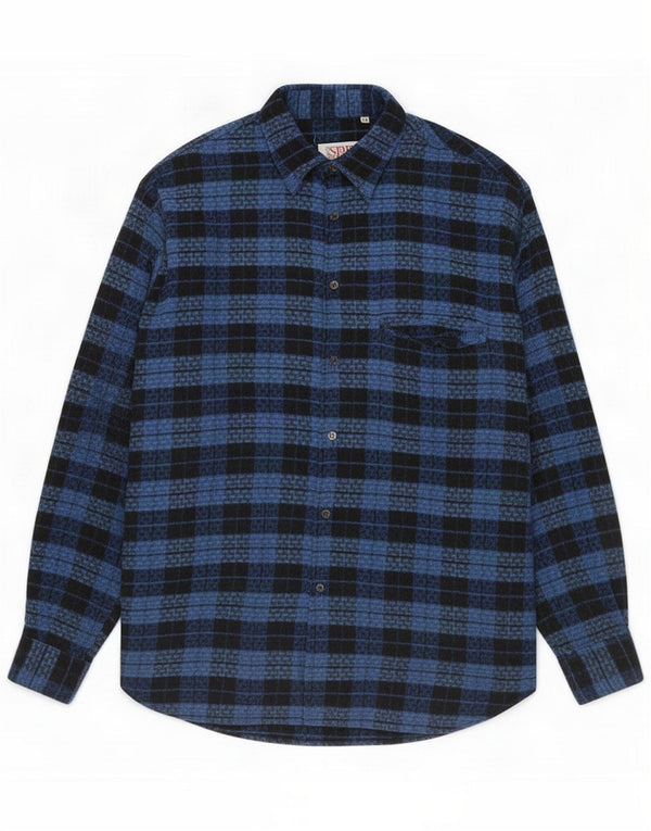 Chemise en flanelle pour homme Sirio à carreaux bleu moyen