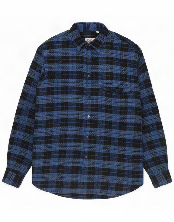 Chemise en flanelle pour homme Sirio à carreaux bleu moyen