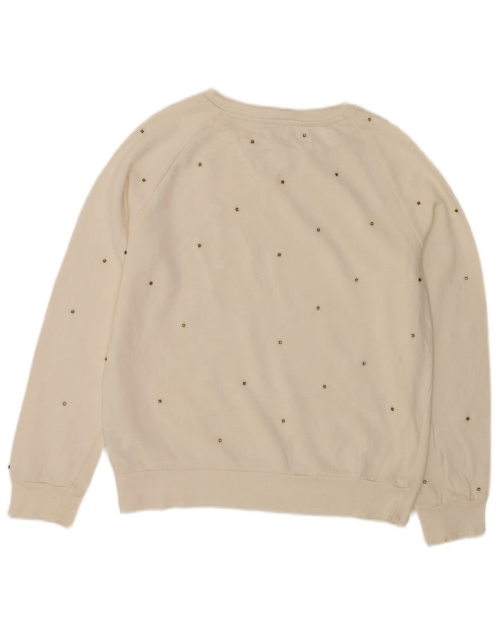 Zara Sweat-shirt pour femme UK 10 Petit coton blanc