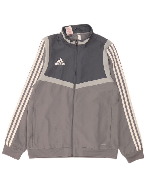 Adidas Climalite Survêtement Top Veste Garçon 13-14 Ans Gris Colorblock