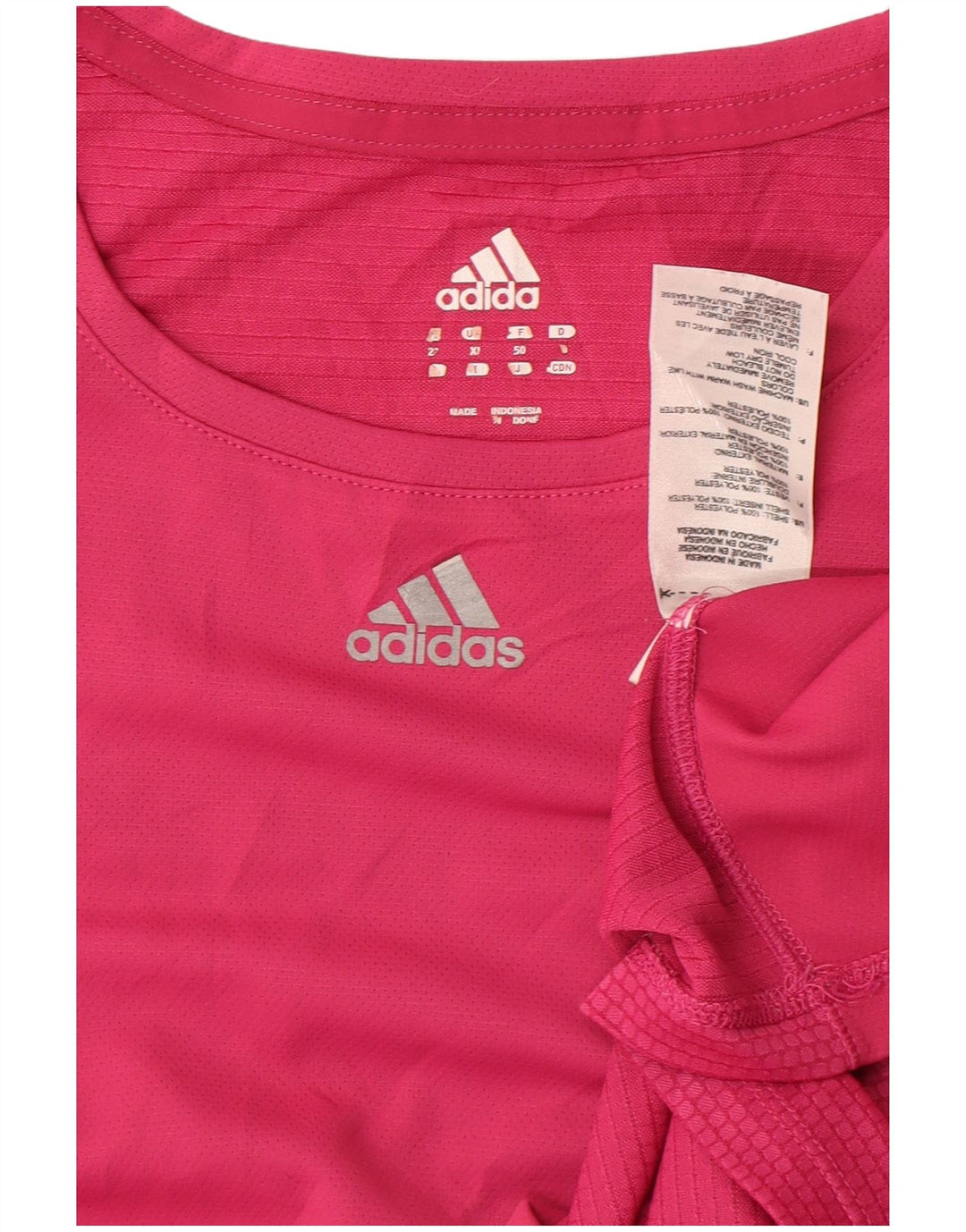 Adidas T-Shirt Femme Top UK 18 XL Rose Polyester