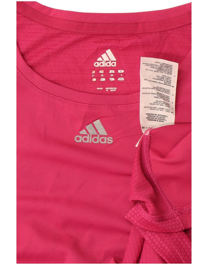 Adidas T-Shirt Femme Top UK 18 XL Rose Polyester