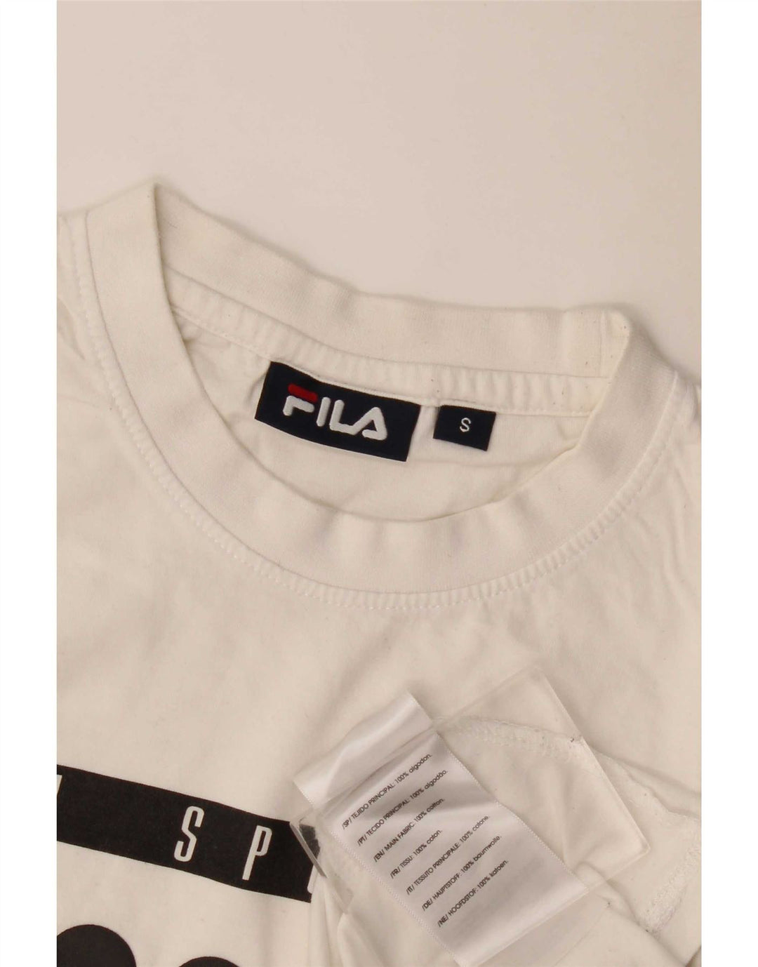 Fila T-Shirt Graphique Homme Petit Blanc Coton