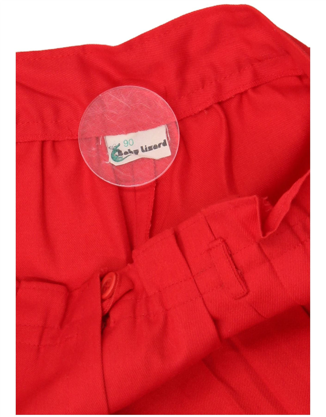 VINTAGE Pantalon Capri Taille Haute Femme W28 L18 Rouge Polyester