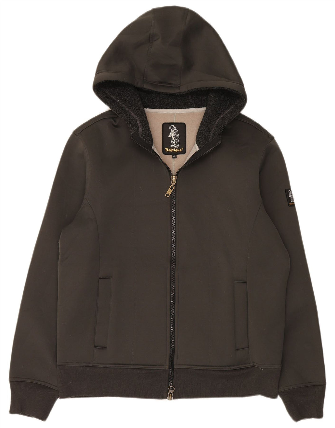 Refrigue Pull à capuche zippé XL vert homme