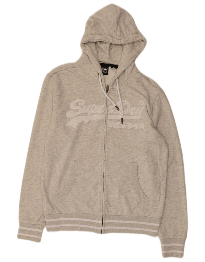 Superdry Pull à capuche graphique zippé XL Homme Gris Coton
