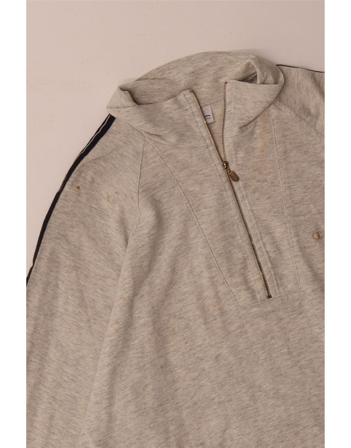 CHAMPION Sweat-shirt graphique à col zippé pour homme XL Gris Colorblock