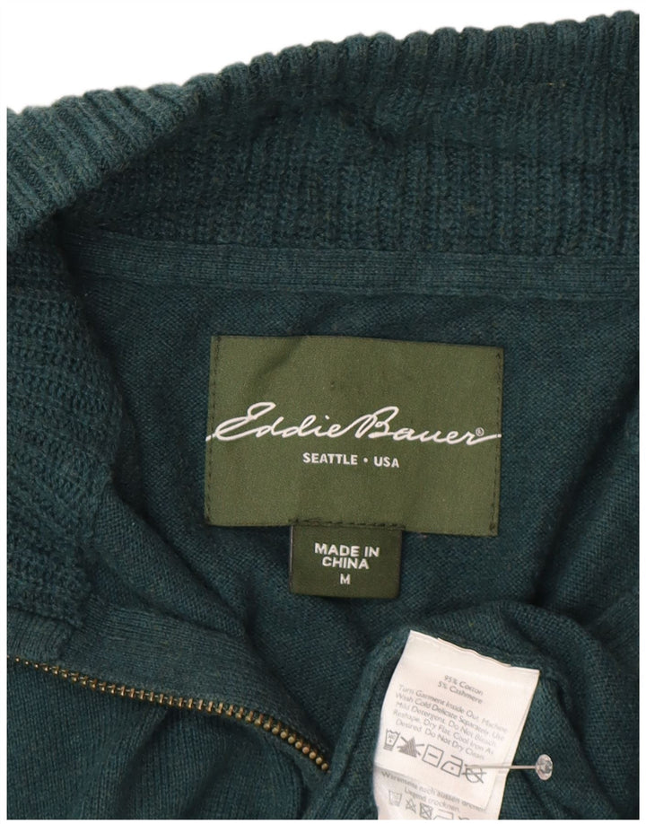 Eddie Bauer Pull col zippé pour homme en coton vert moyen