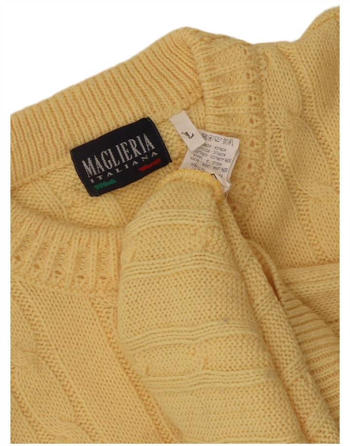 Maglieria Pull col rond pour homme en laine jaune Large