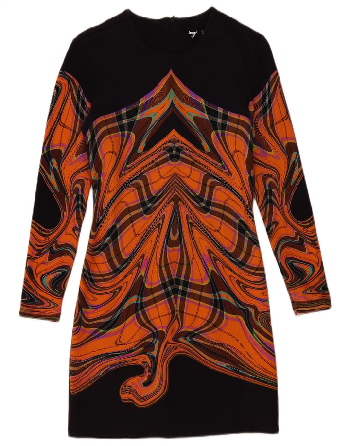Desigual Robe fourreau à motif abstrait pour femme UK 12 Noir moyen