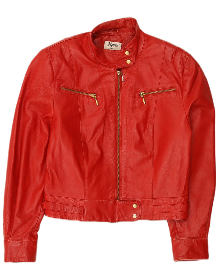Yuppie Veste en cuir courte pour femme EU 40 Rouge moyen