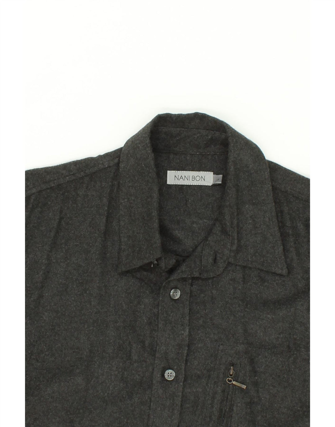 NANI BON Mens Shirt Large Grey Polyester Vintage NANI BON and Second-Hand NANI BON from Messina Hembry 