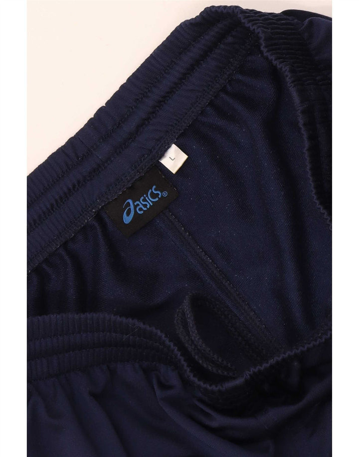 Asics Pantalon de survêtement court pour homme Large Bleu marine Polyester