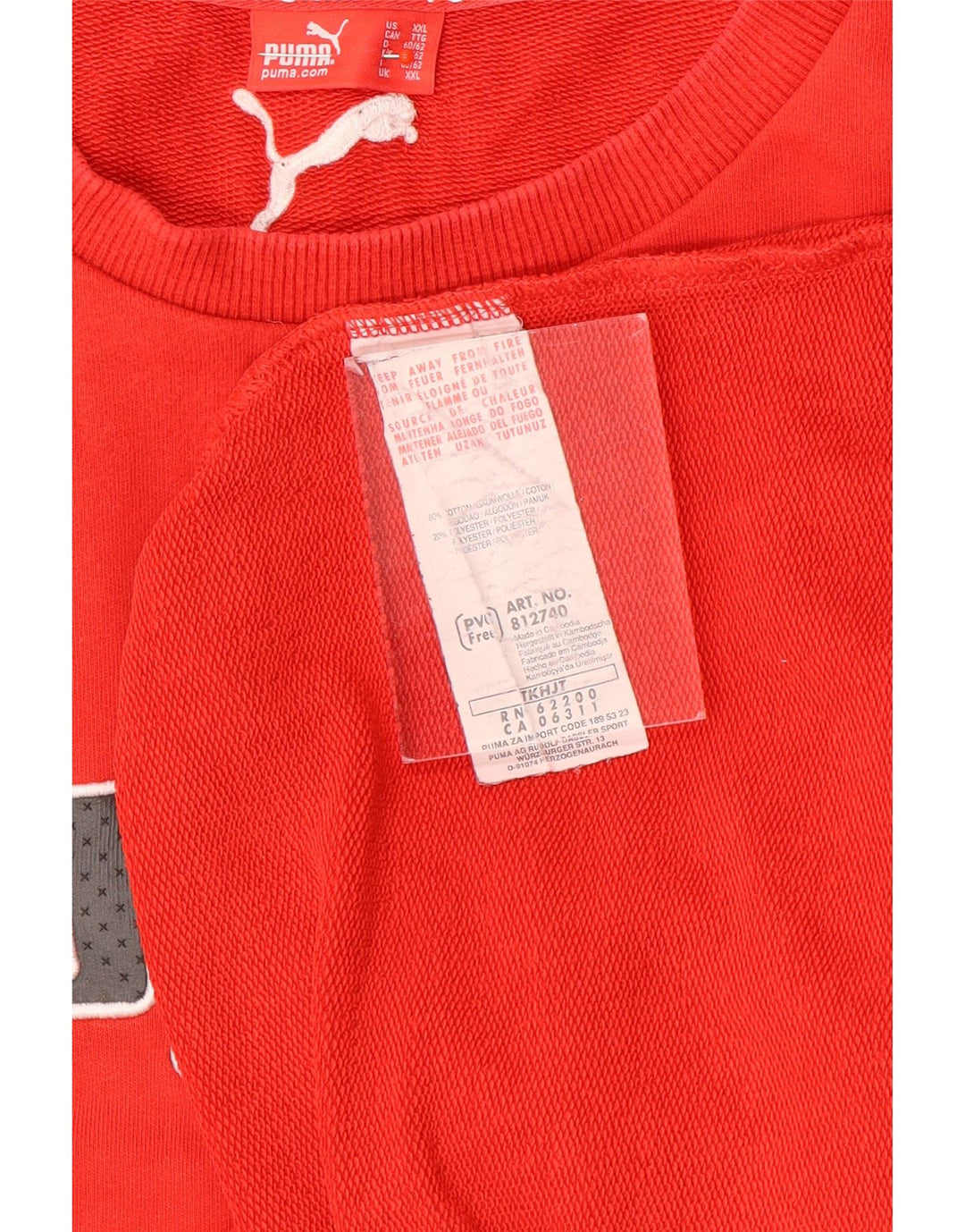 Puma Sweat-shirt graphique pour homme en coton rouge 2XL Rouge