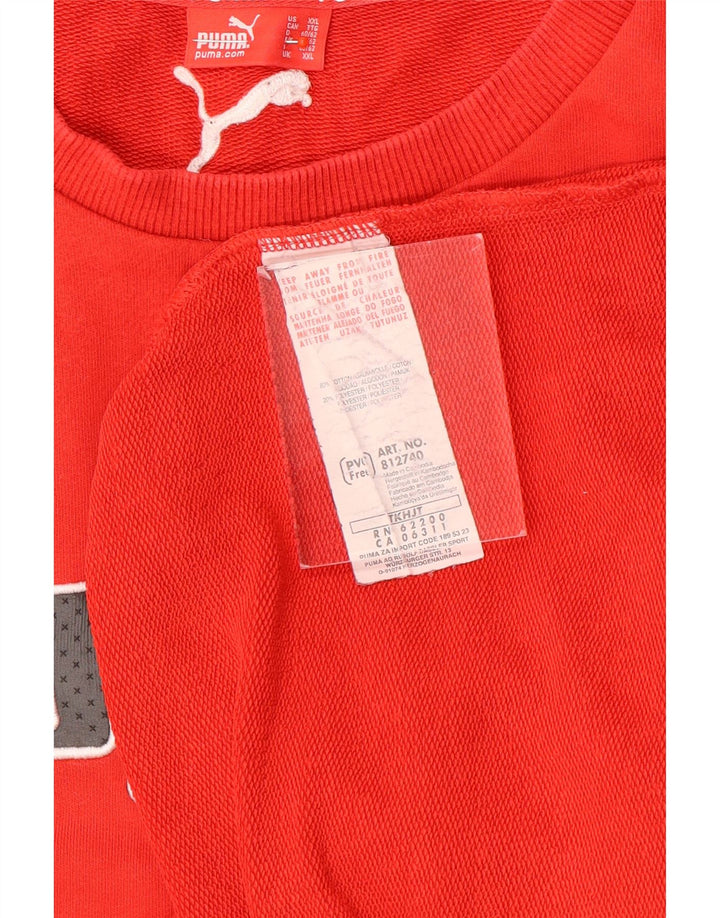 Puma Sweat-shirt graphique pour homme en coton rouge 2XL Rouge
