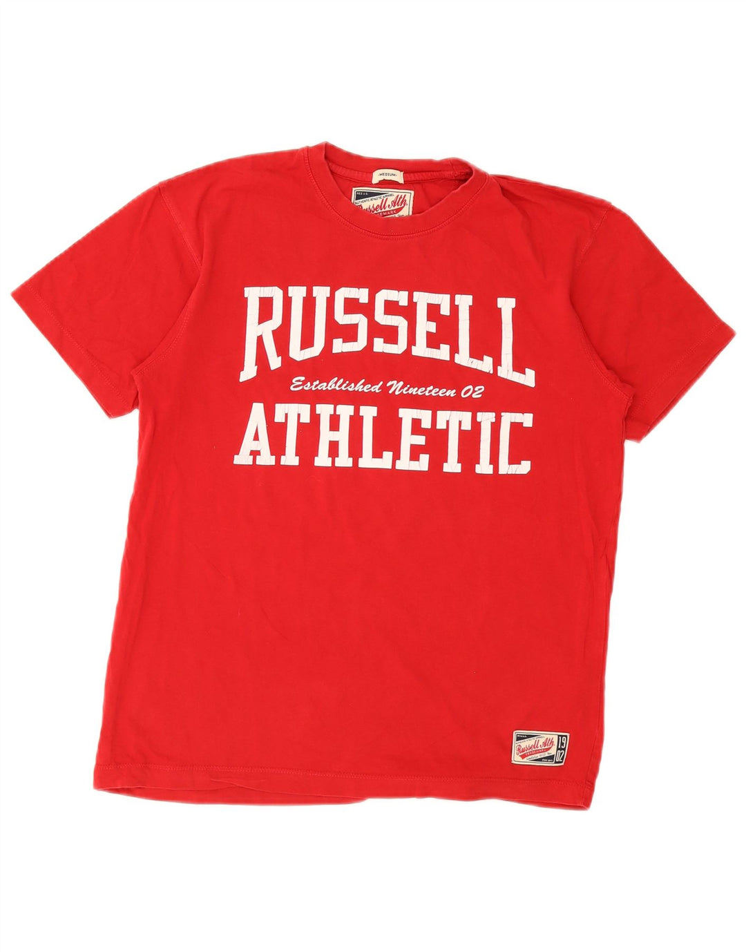 Russell Athletic T-Shirt Graphique Homme Rouge Moyen Coton
