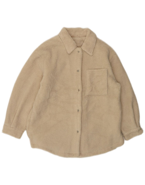 Topshop Veste polaire surdimensionnée pour femme UK 10 Small Beige Polyester