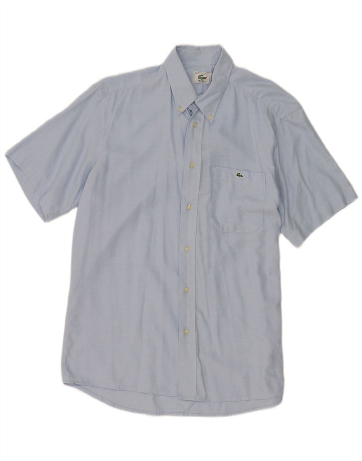 Lacoste Chemise à manches courtes pour hommes Taille 40 Coton bleu moyen