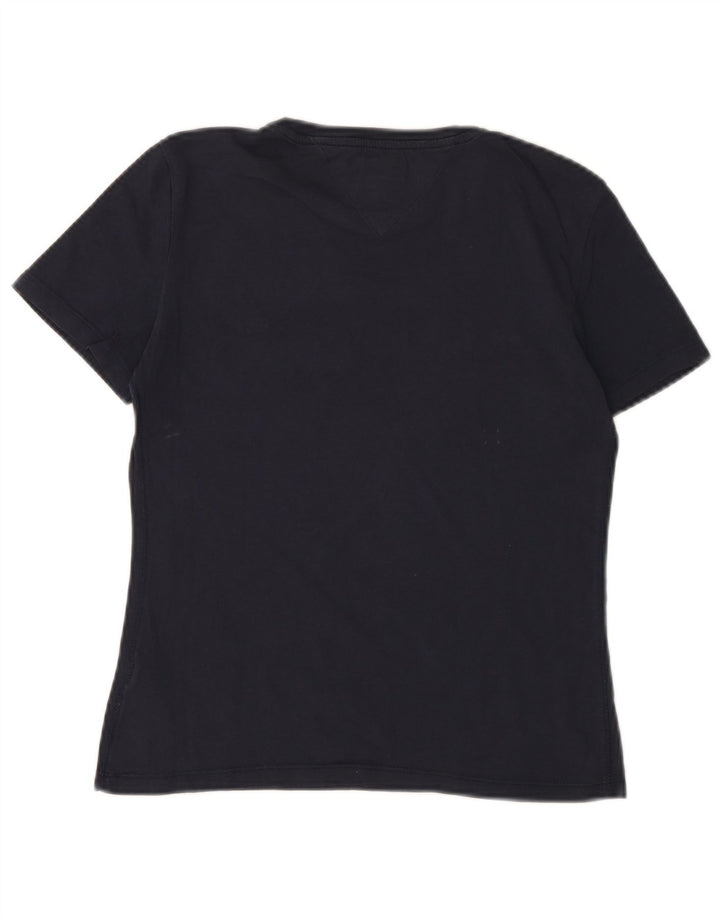 TOMMY HILFIGER T-Shirt Femme Top UK 2 2XS Bleu Marine Coton