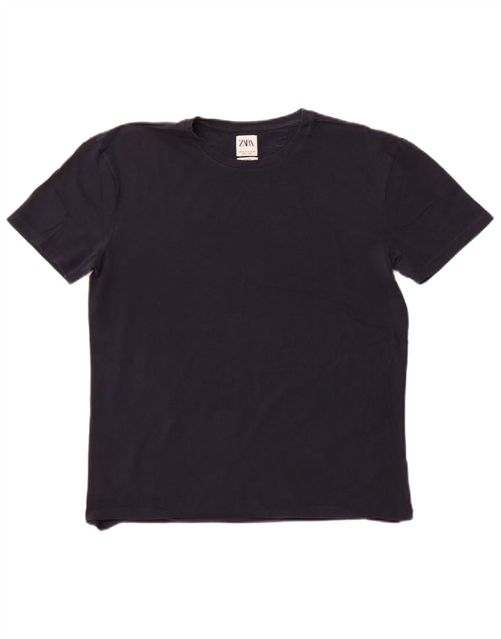 Zara Hommes Slim Fit T-Shirt Top XL Bleu Marine