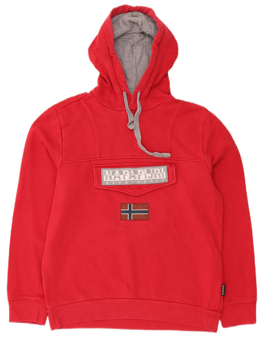 NAPAPIJRI Pull à Capuche Graphique Homme Rouge Moyen Coton