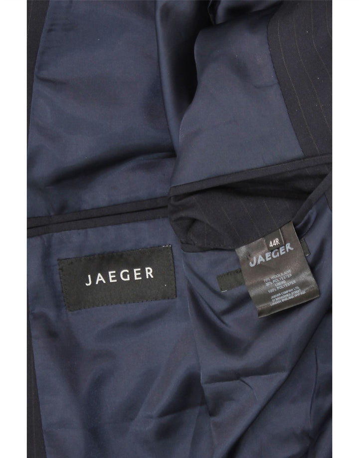 JAEGER Veste blazer à 2 boutons pour homme UK 44 2XL en laine à fines rayures bleu marine