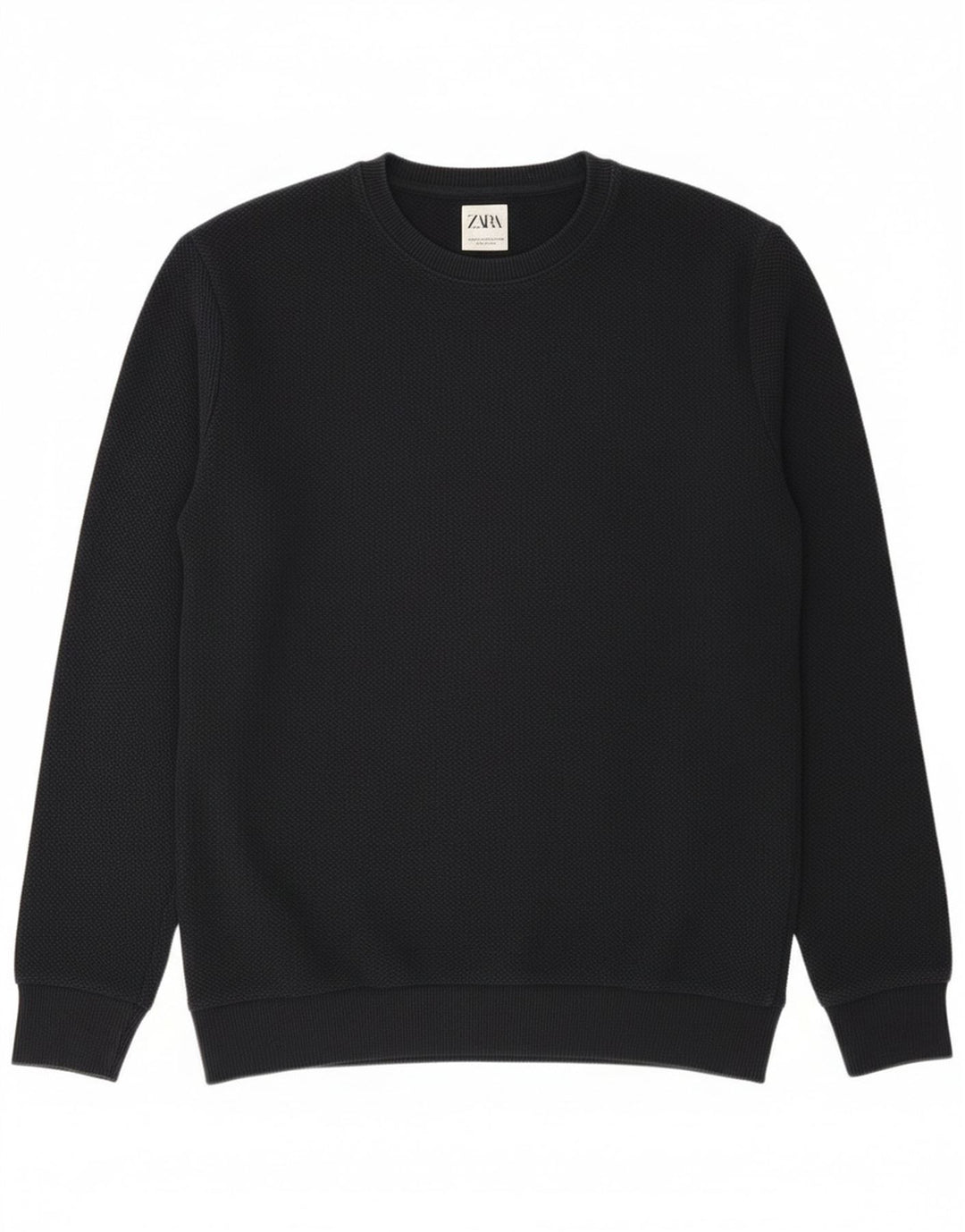 Zara Pull à col rond pour homme en polyester bleu marine moyen