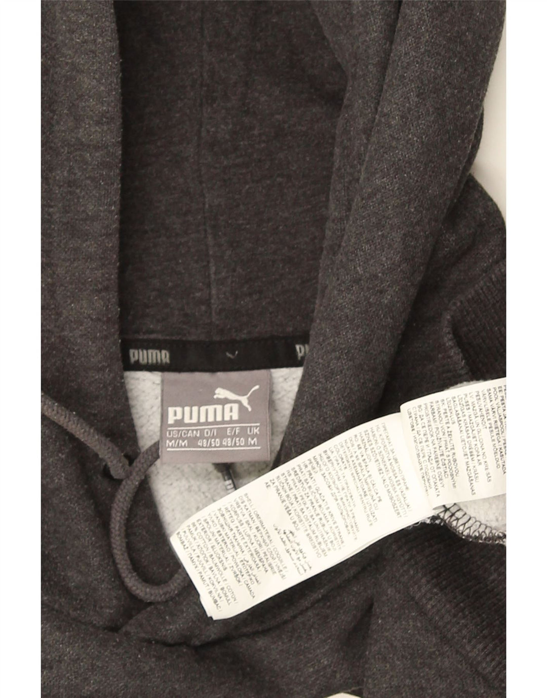 PUMA Pull à Capuche Graphique Homme Gris Moyen Coton