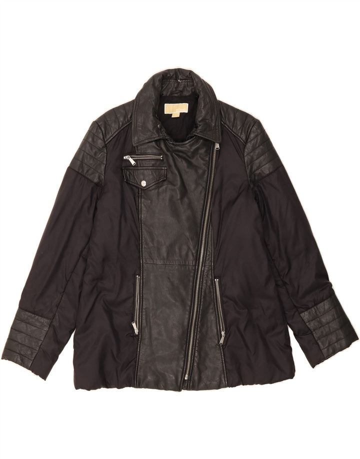 MICHAEL KORS Womens Padded Jacket UK 18 XL Black Leather Vintage Michael Kors and Second-Hand Michael Kors from Messina Hembry 