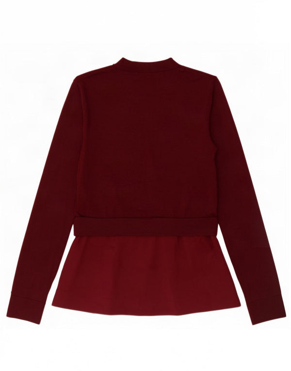 Cos Pull à col rond pour femme UK 6 XS en laine bordeaux