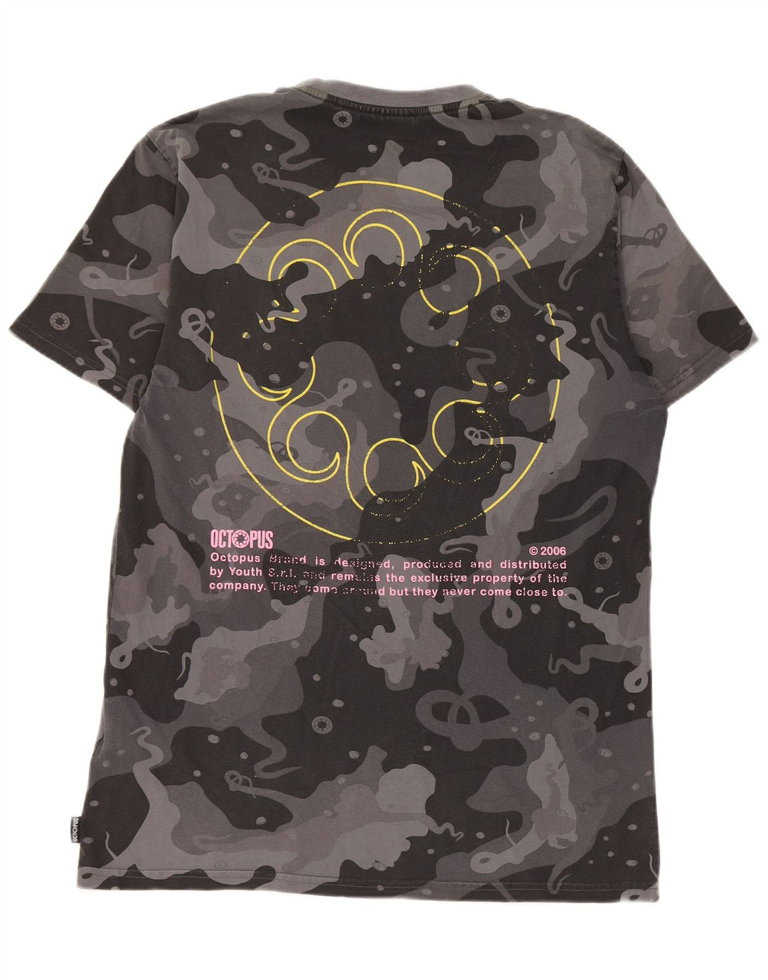 Octopus T-Shirt Graphique Homme Gris Moyen Camouflage Coton