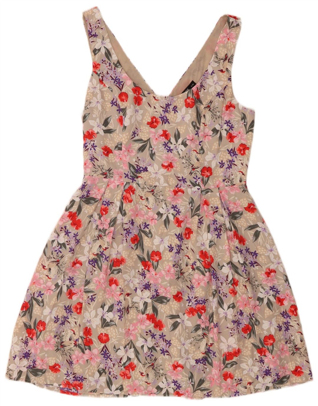 Oasis Robe d'été pour femme UK 42 Polyester floral beige moyen