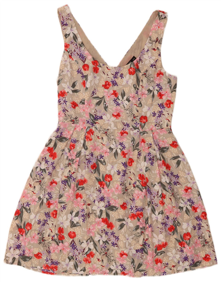 Oasis Robe d'été pour femme UK 42 Polyester floral beige moyen