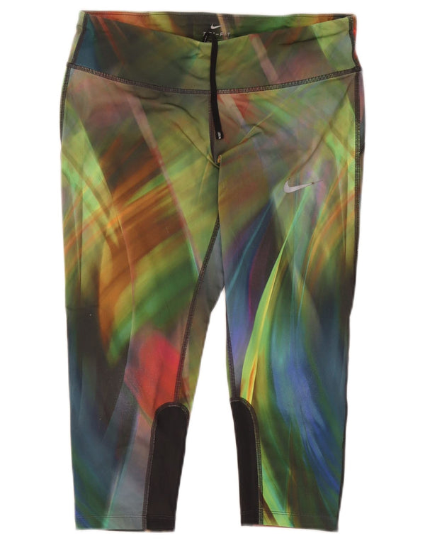 Nike Legging Capri Dri Fit pour femme UK 14 Medium Multicolore Tie Dye