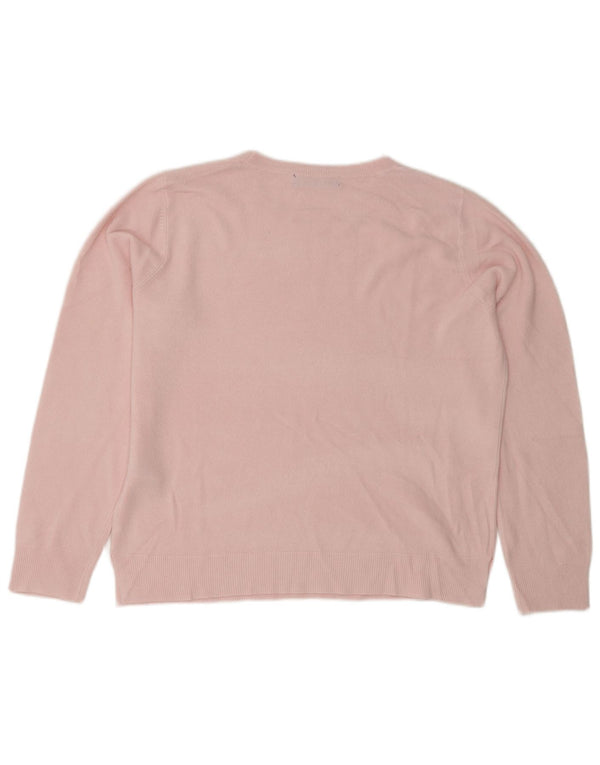 Marks & Spencer Pull à col rond pour femme UK 16 Grand acrylique rose