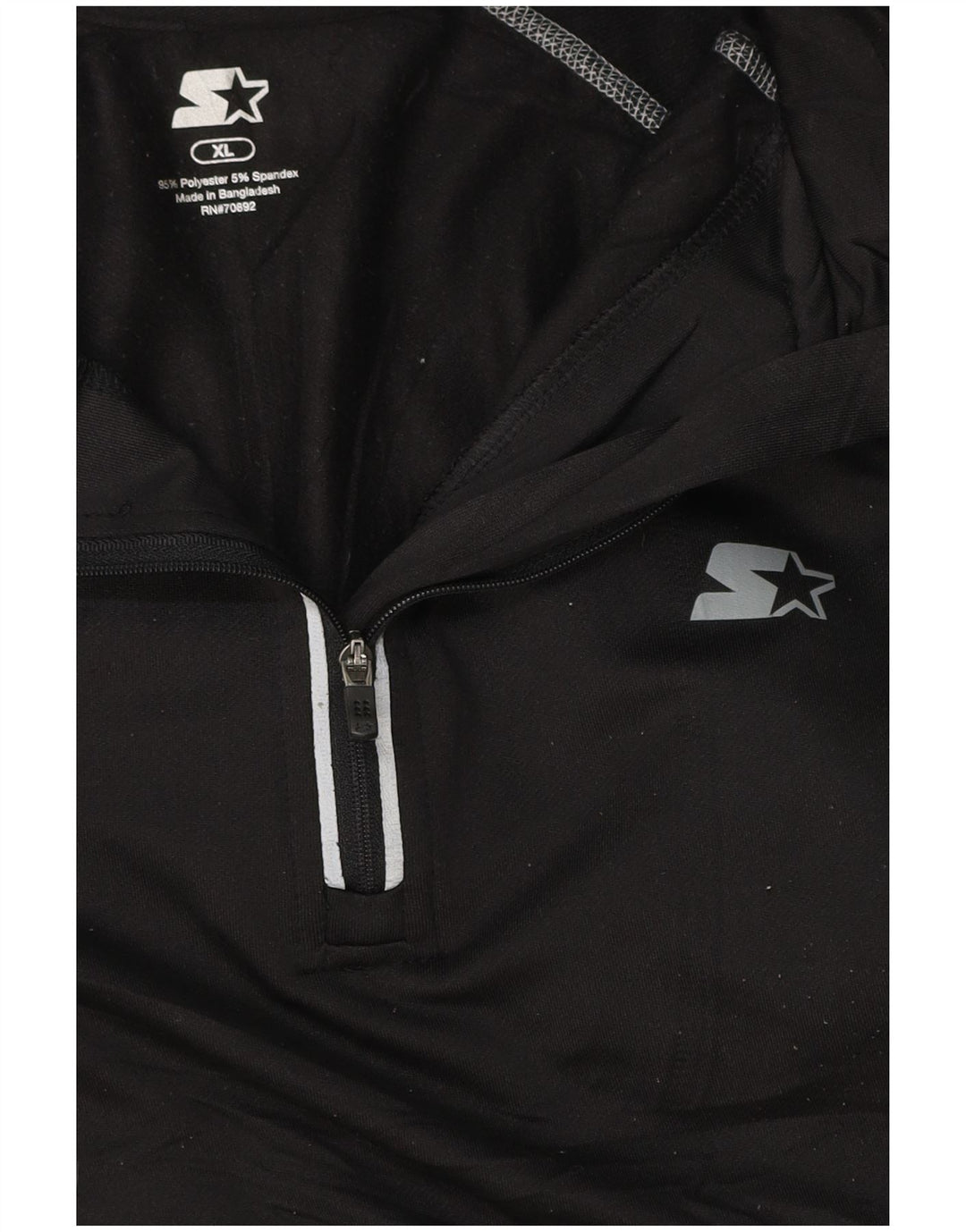STARTER Haut de Survêtement Pull Col Zippé Homme XL Noir Rayé Polyester