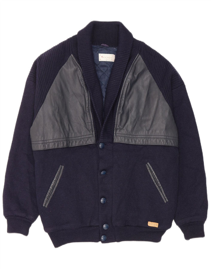 Jockey Cardigan Homme Pull IT 52 Large Bleu Marine Laine