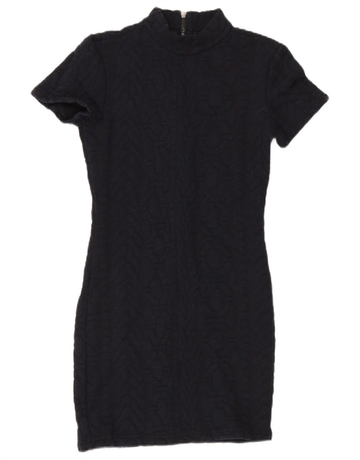 Topshop Robe pull à manches courtes pour femme UK 10 Petit Noir Polyester