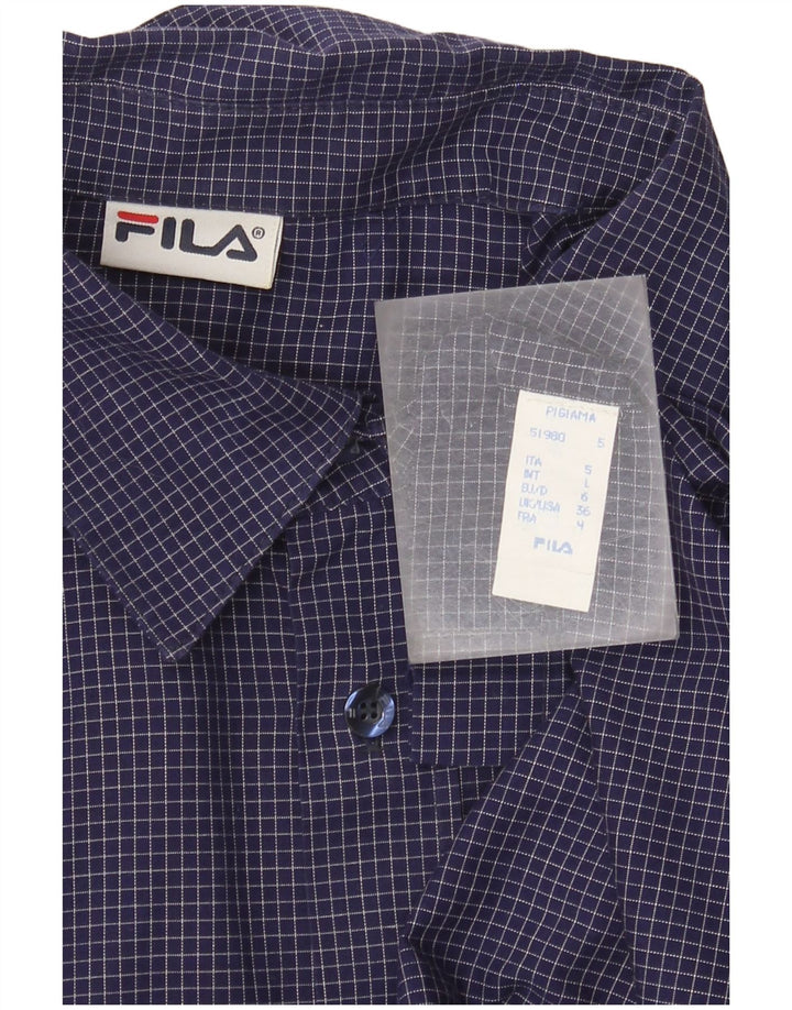 Fila Chemise Homme Large Bleu Marine Vichy Coton