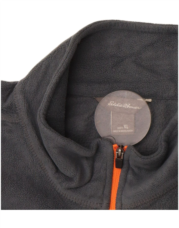 Eddie Bauer Pull polaire à col zippé pour homme XL Gris Polyester