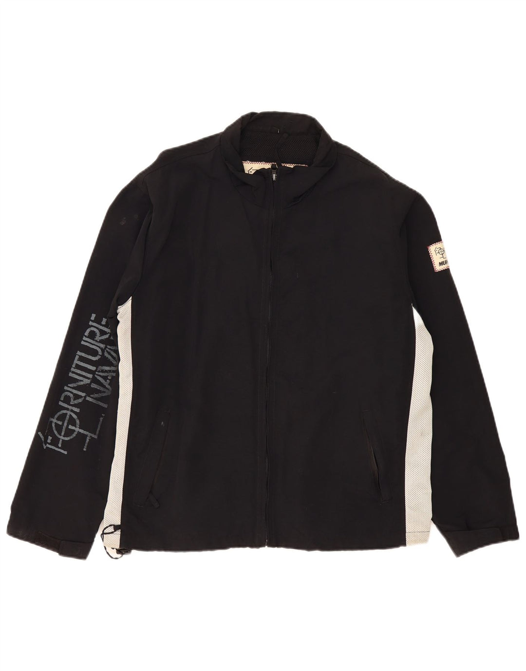 Murphy & Nye Veste de pluie graphique pour homme UK 40 Large Noir Colorblock Nylon