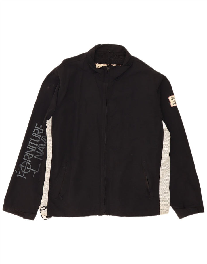 Murphy & Nye Veste de pluie graphique pour homme UK 40 Large Noir Colorblock Nylon
