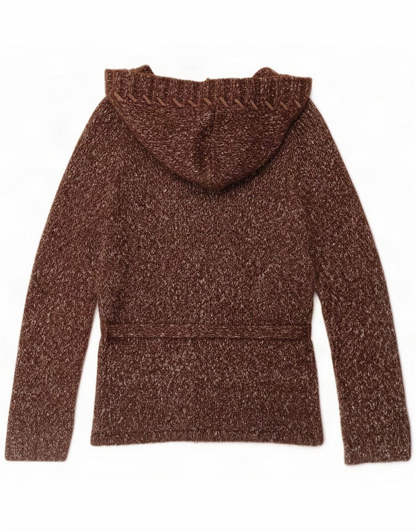 Marlboro Classics Cardigan à capuche pour femme UK 14 Large Marron moucheté