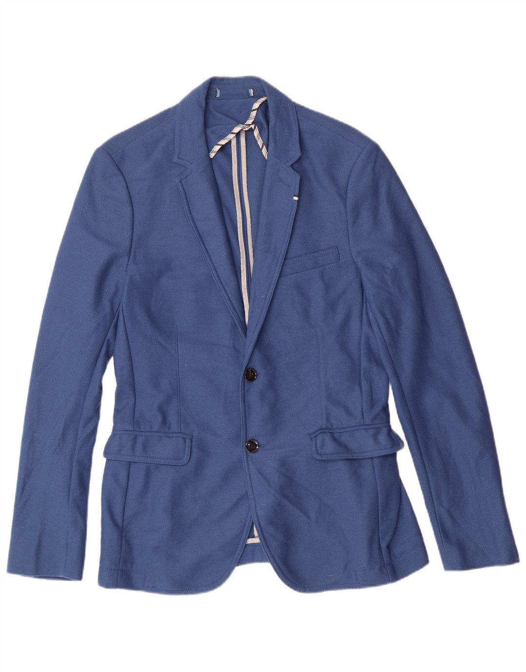 ZARA Veste blazer à 2 boutons pour homme EU 50 Bleu moyen Polyester