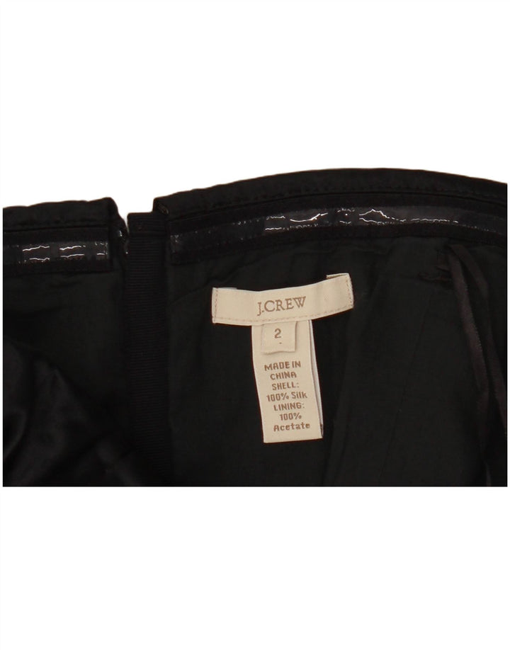 J. CREW Mini robe bustier pour femme US 2 XS en soie noire