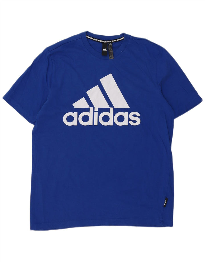 Adidas T-Shirt Graphique Homme Bleu Moyen Coton