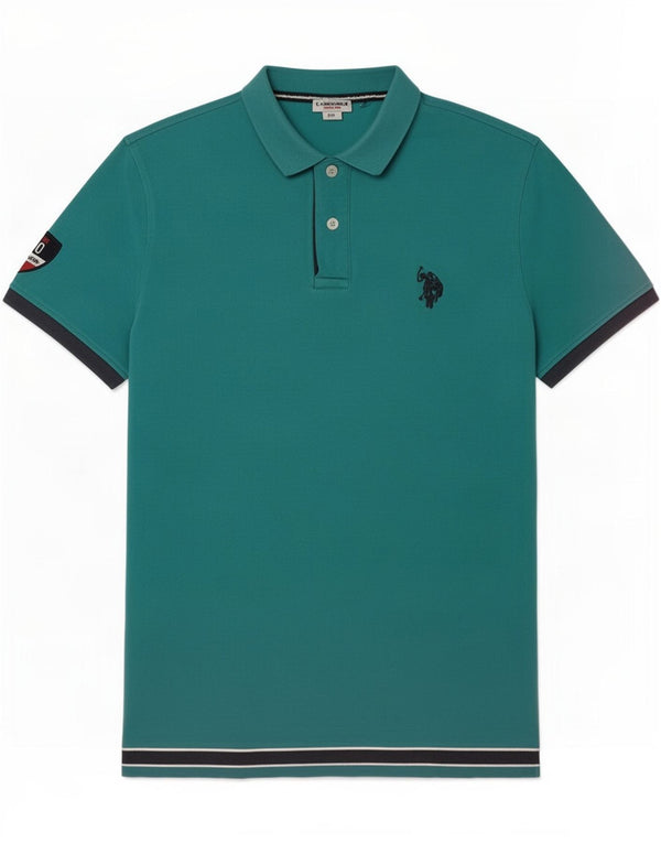 U.S. Polo Assn. Polo Homme 2XL Coton Colorblock Turquoise